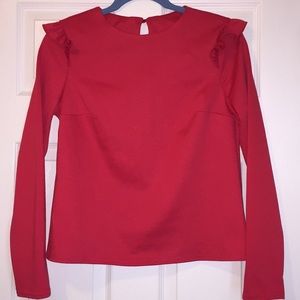 Primark Red Ruffles Shoulder Blouse